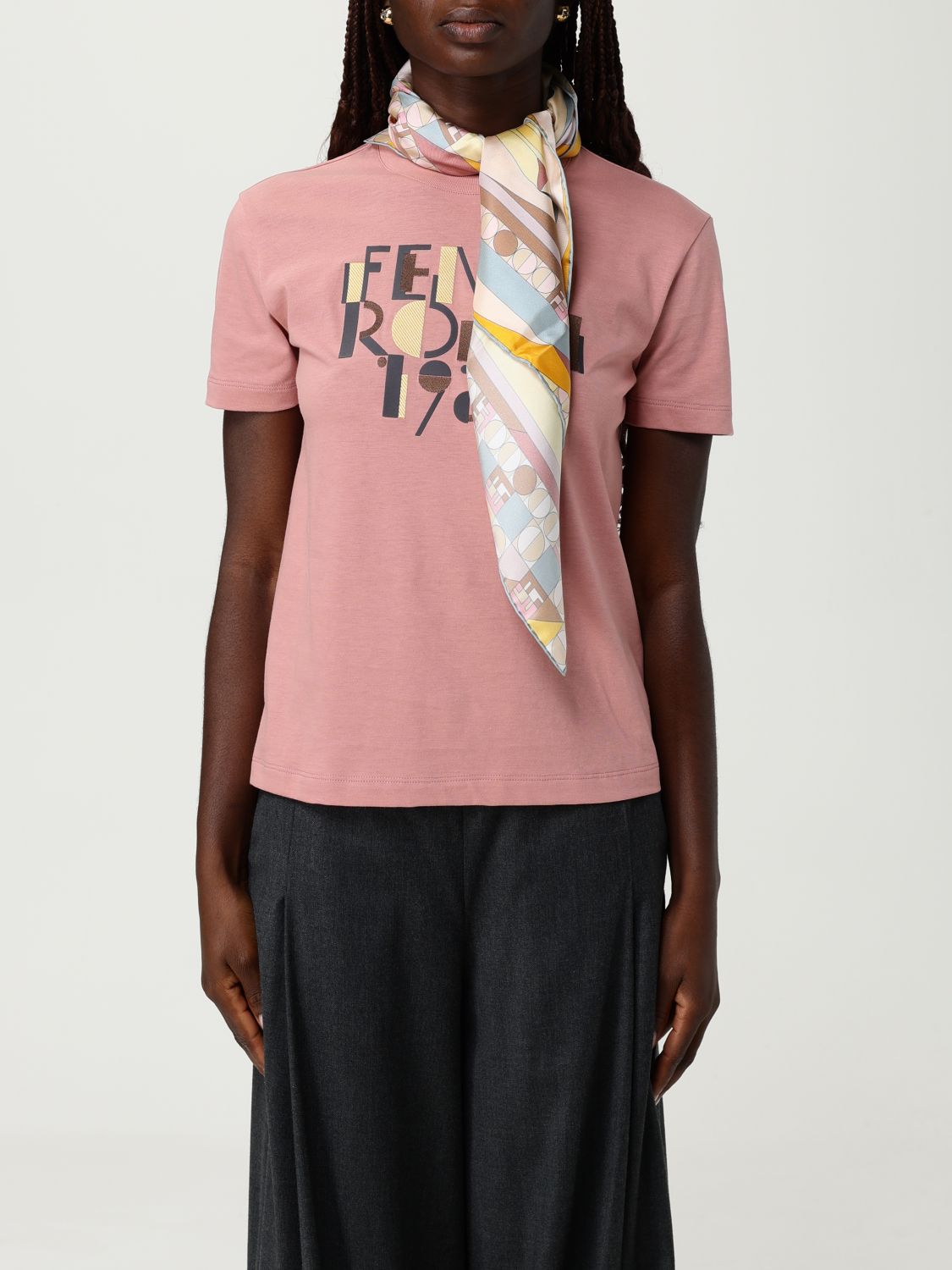 Fendi Neck Scarf Woman Pink