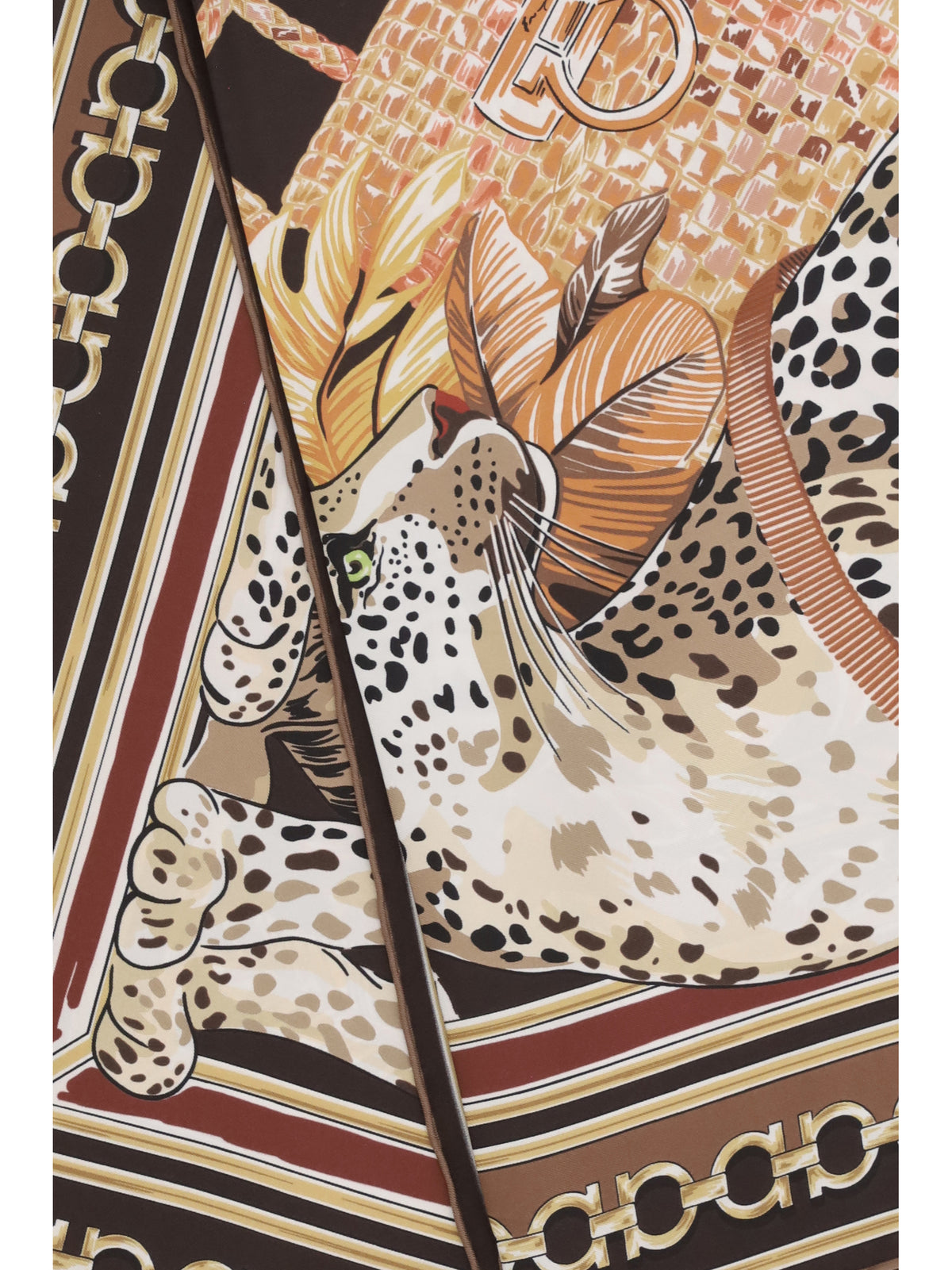 Ferragamo Leopard-print silk Scarf - Brown Patterned Light/Pastel