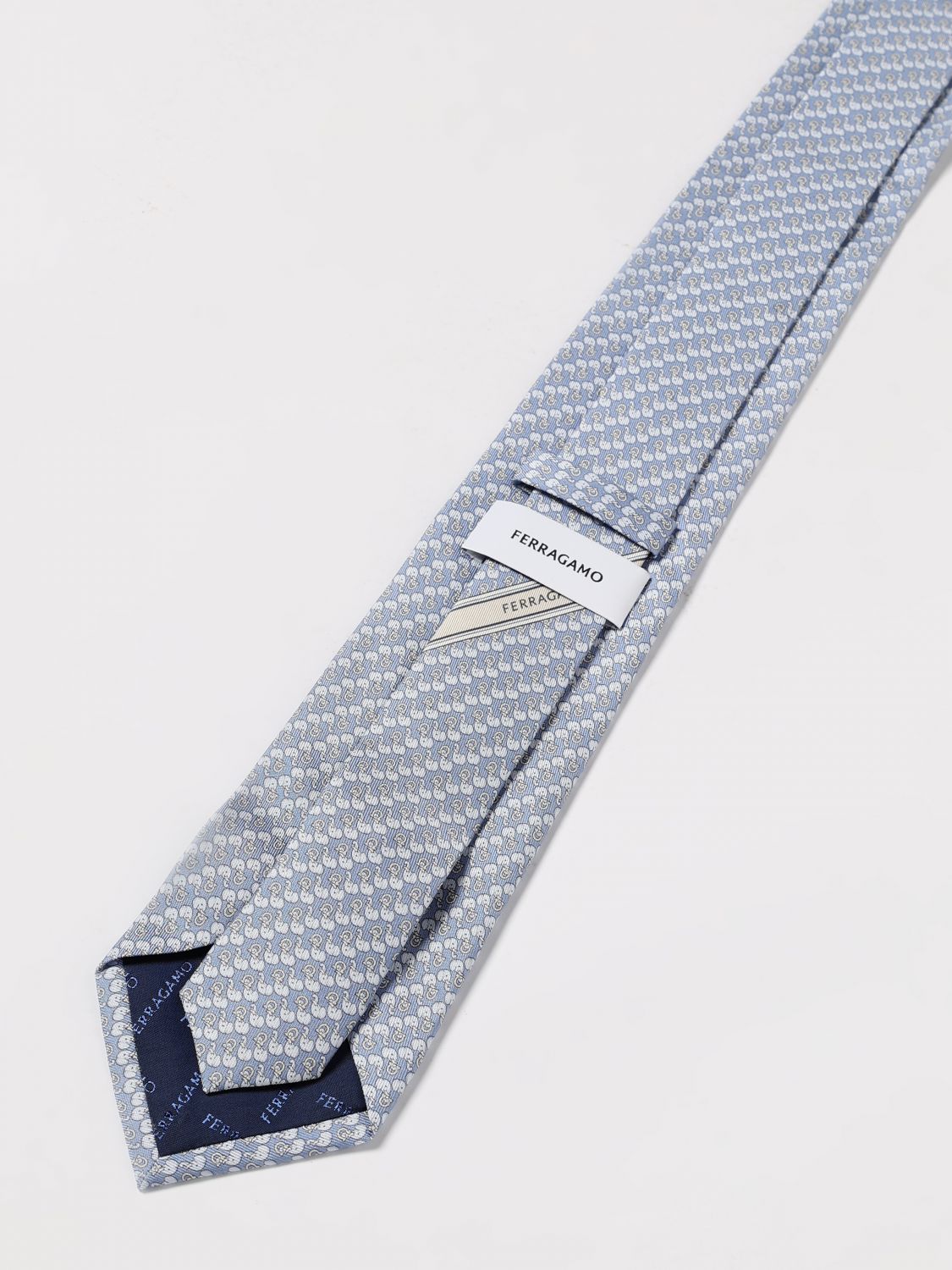 Ferragamo Tie Men Gnawed Blue