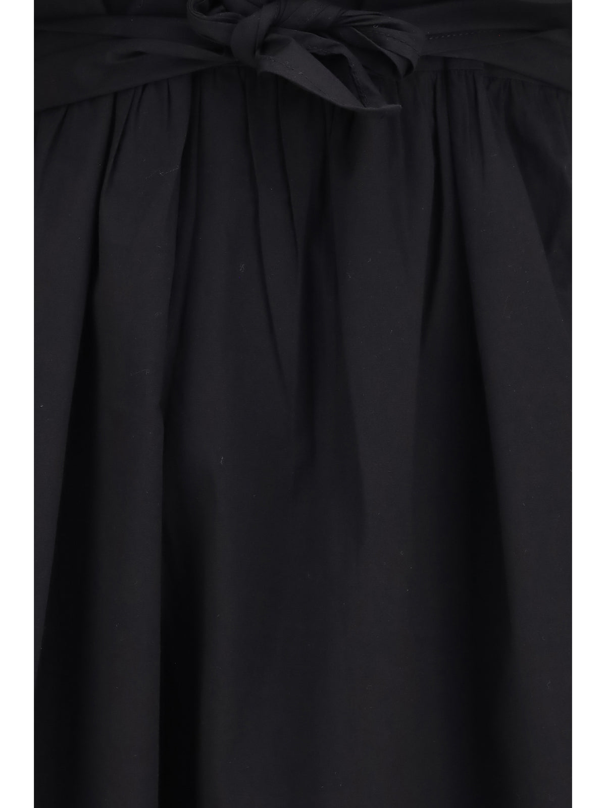 Ganni Midi Dress with bows and puff shoulders - Black