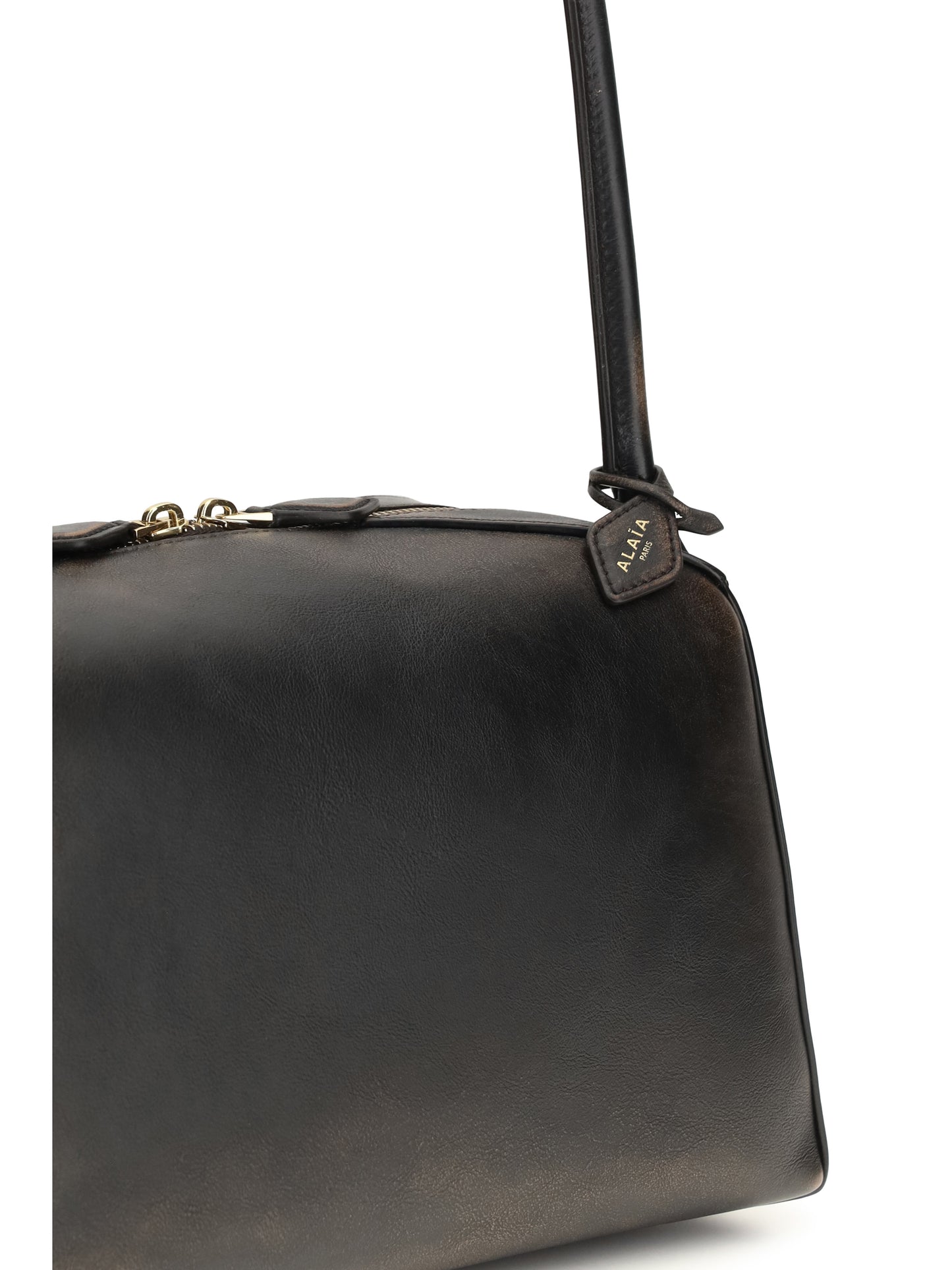 ALAÏA Le Bouledogue Shoulder Bag in aged leather