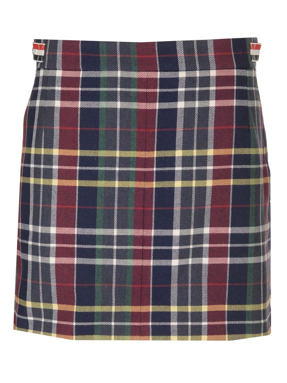Thom Browne Tartan Mini Skirt - Blue