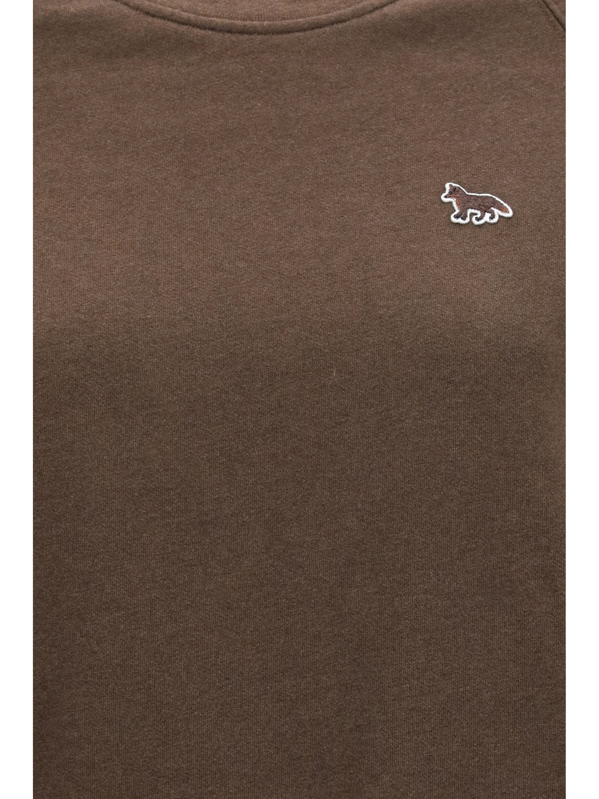 Maison Kitsuné Baby Fox open-pocket Sweatshirt - Dark Brown Chiné