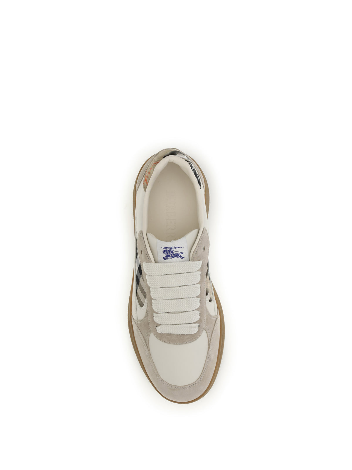 Burberry Terrace leather and Check Sneakers - Dvbeige/Gry/Sndipchk