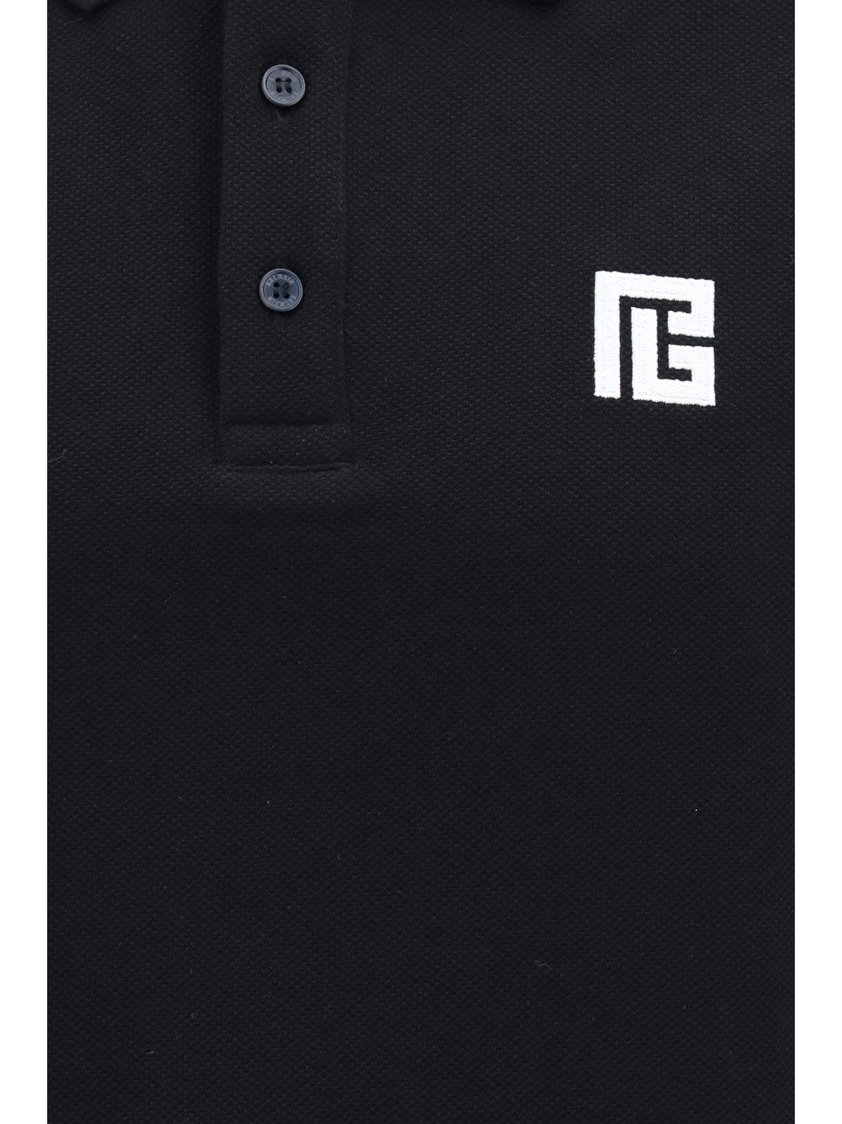 Balmain PB embroidered logo Polo - Noir/Blanc