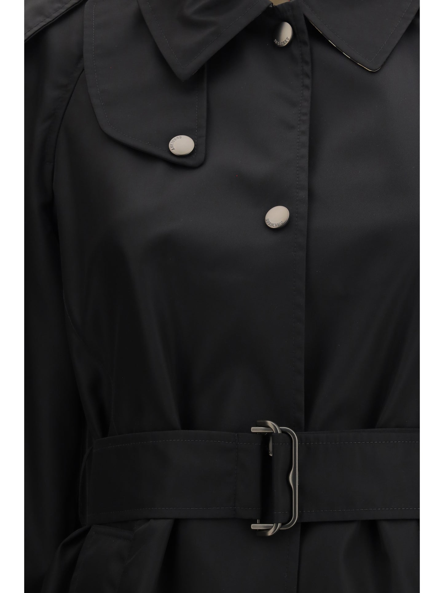BURBERRY Long nylon Car Coat with hood
