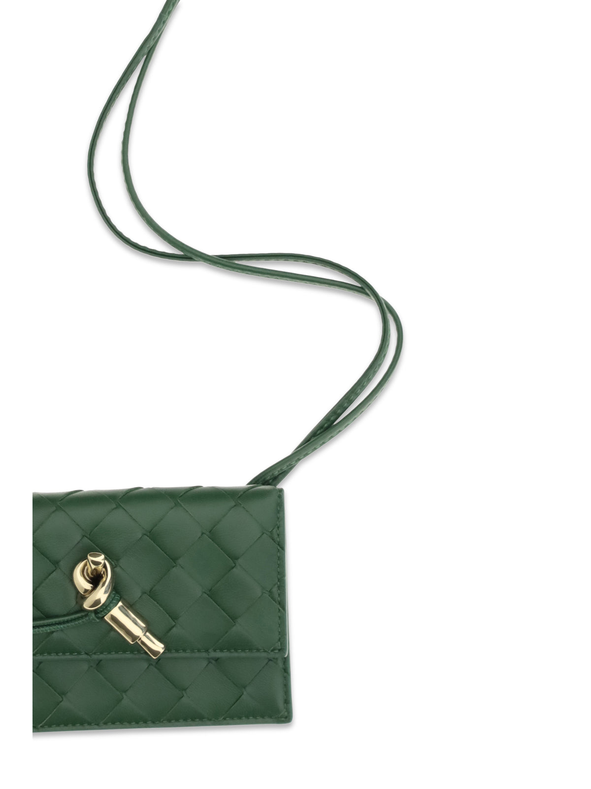 Bottega Veneta Andiamo Badge Holder - Basil-Muse Brass