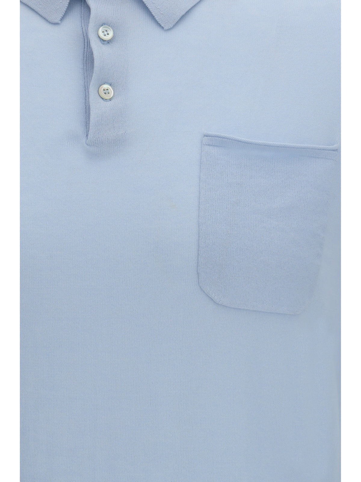 Aragona Cashmere Short-sleeve Polo in cotton - Omphalodes Blue