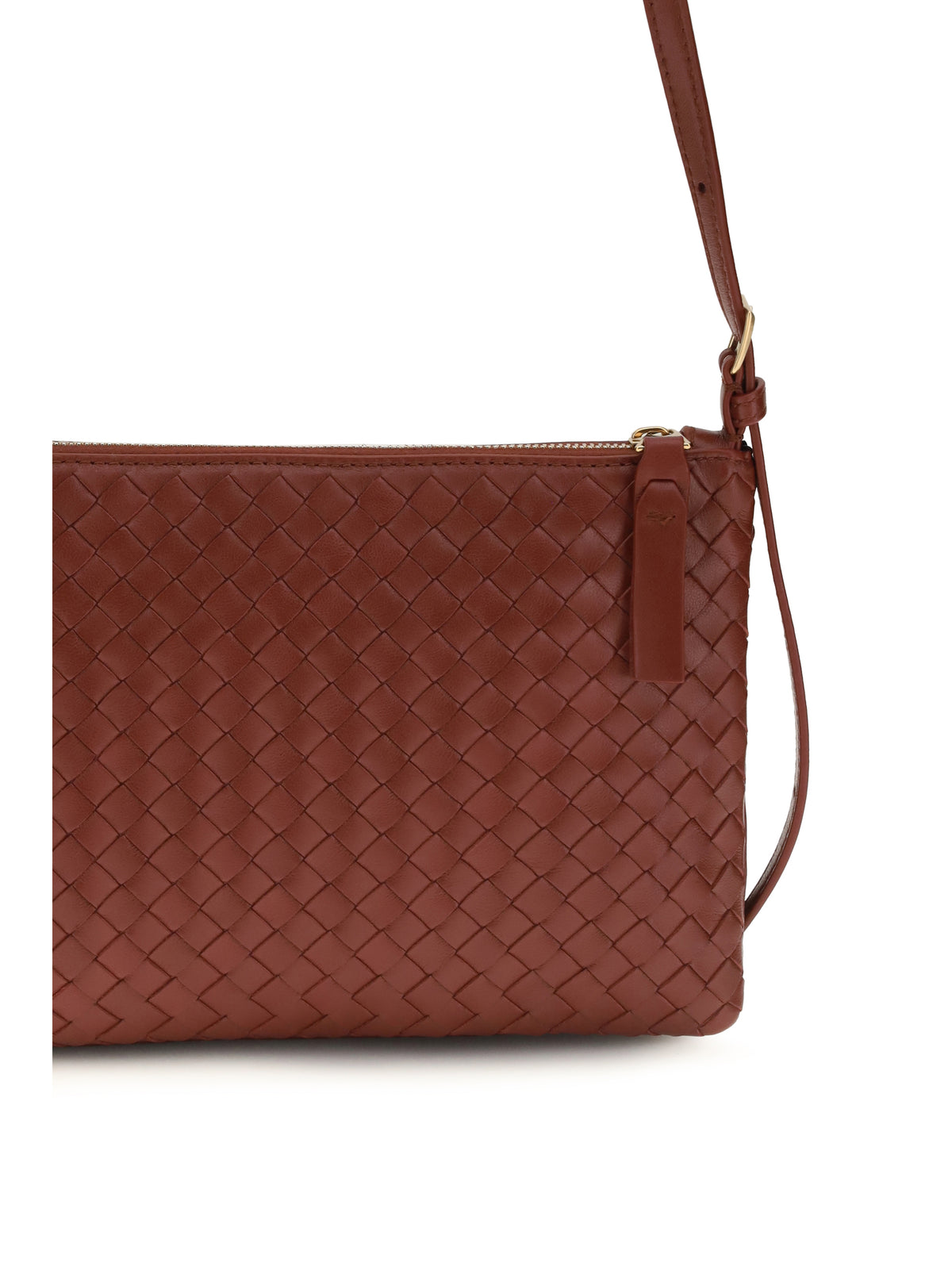 Bottega Veneta Intrecciato Shoulder Bag - Lava Red-Brass V