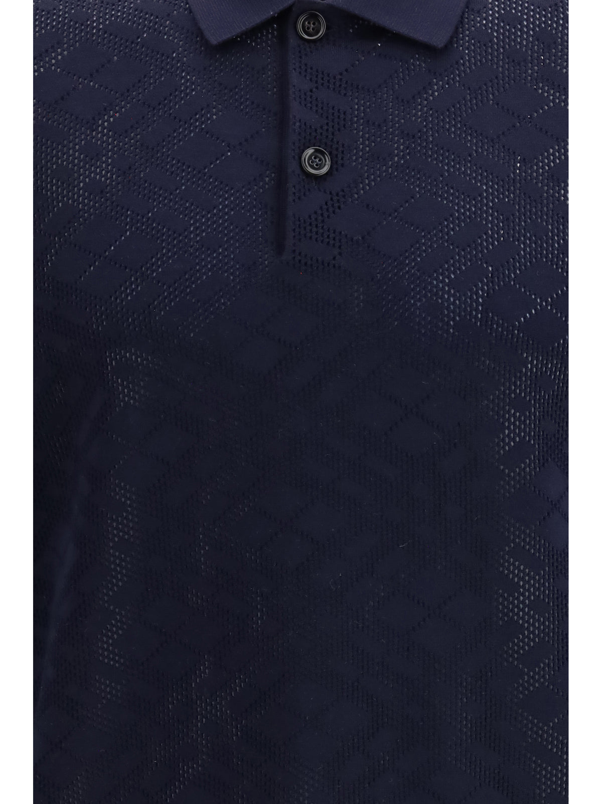 Burberry Check wool Polo - Silhouette Blue