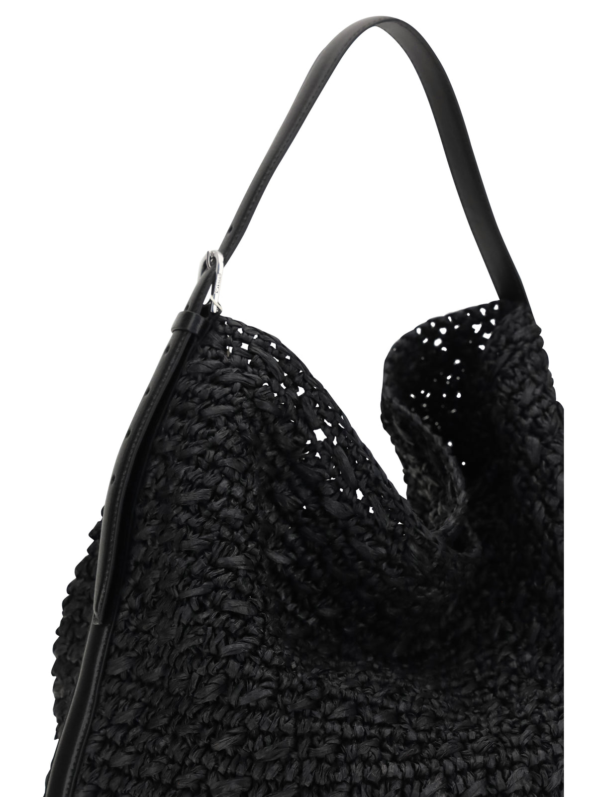 Toteme Paper raffia Tote Shoulder Bag - Black
