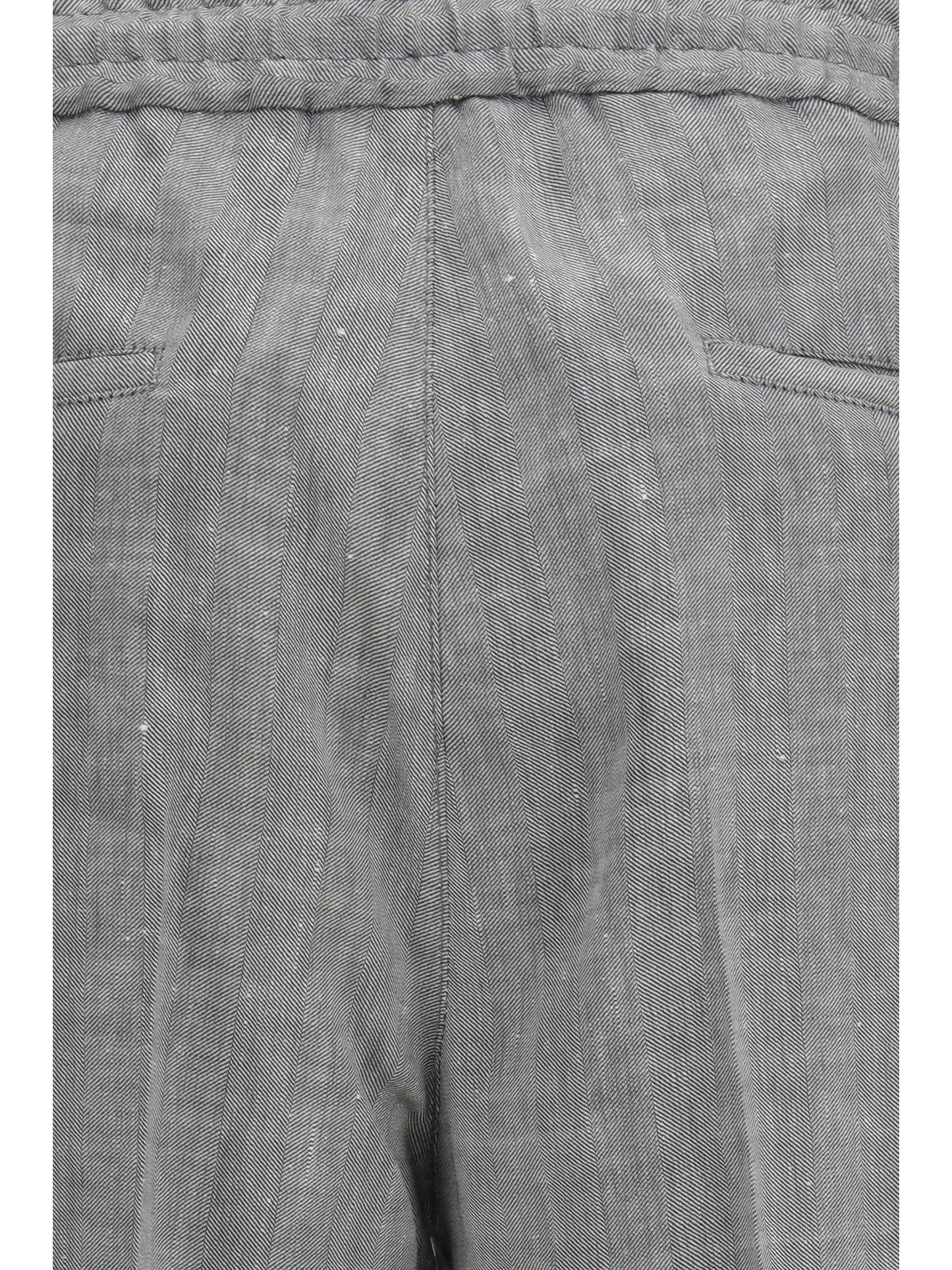 BRUNELLO CUCINELLI Herringbone linen and wool Pants