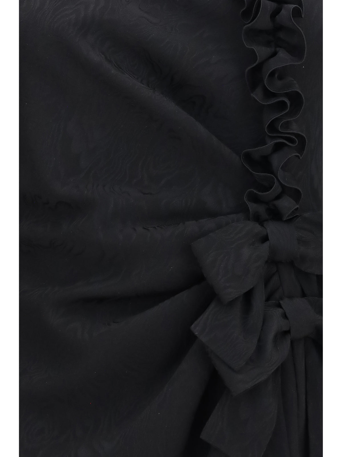 Alessandra Rich Silk jacquard mini Dress with ruffles - Black