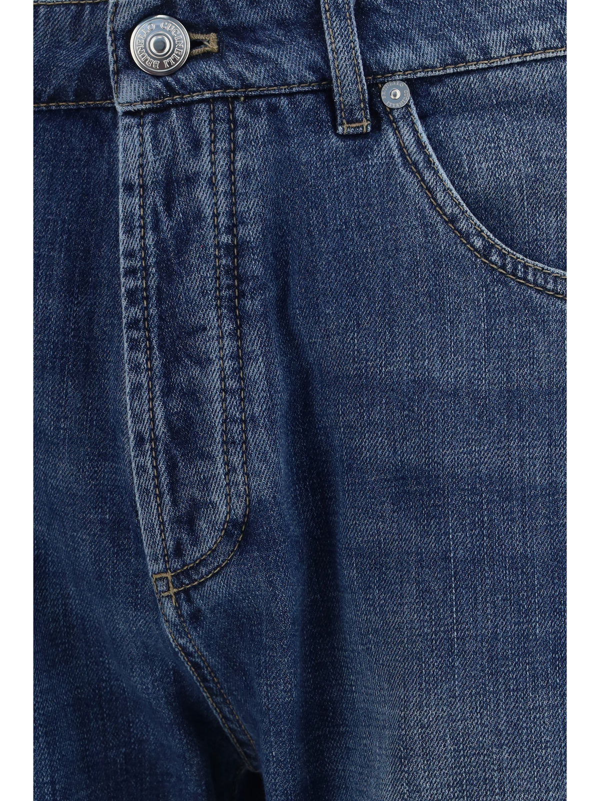 Brunello Cucinelli Straight five-pocket Jeans in cotton - Denim Medium