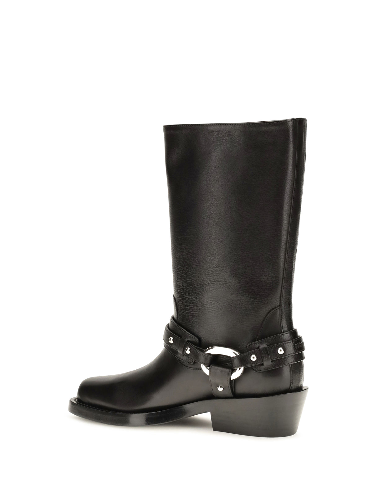 Rabanne Leather buckle snkle Boots - Black