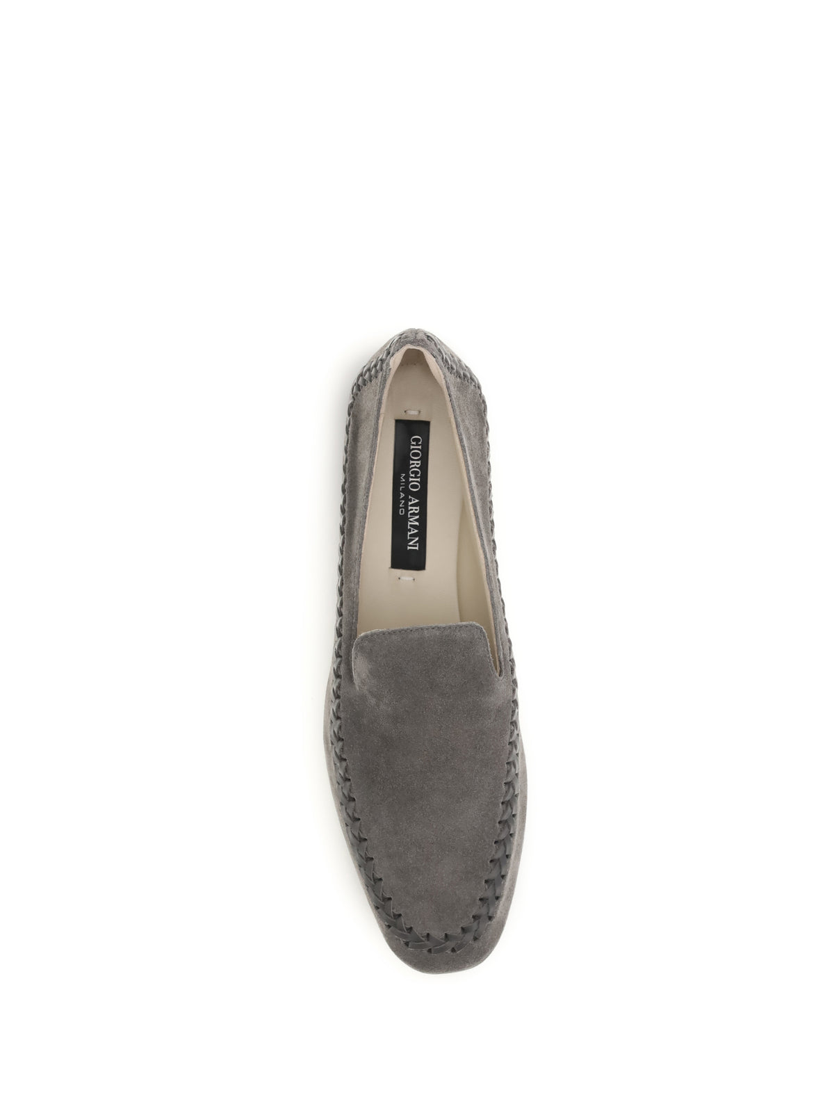 Giorgio Armani Leather Loafers - Grigio+Grigio