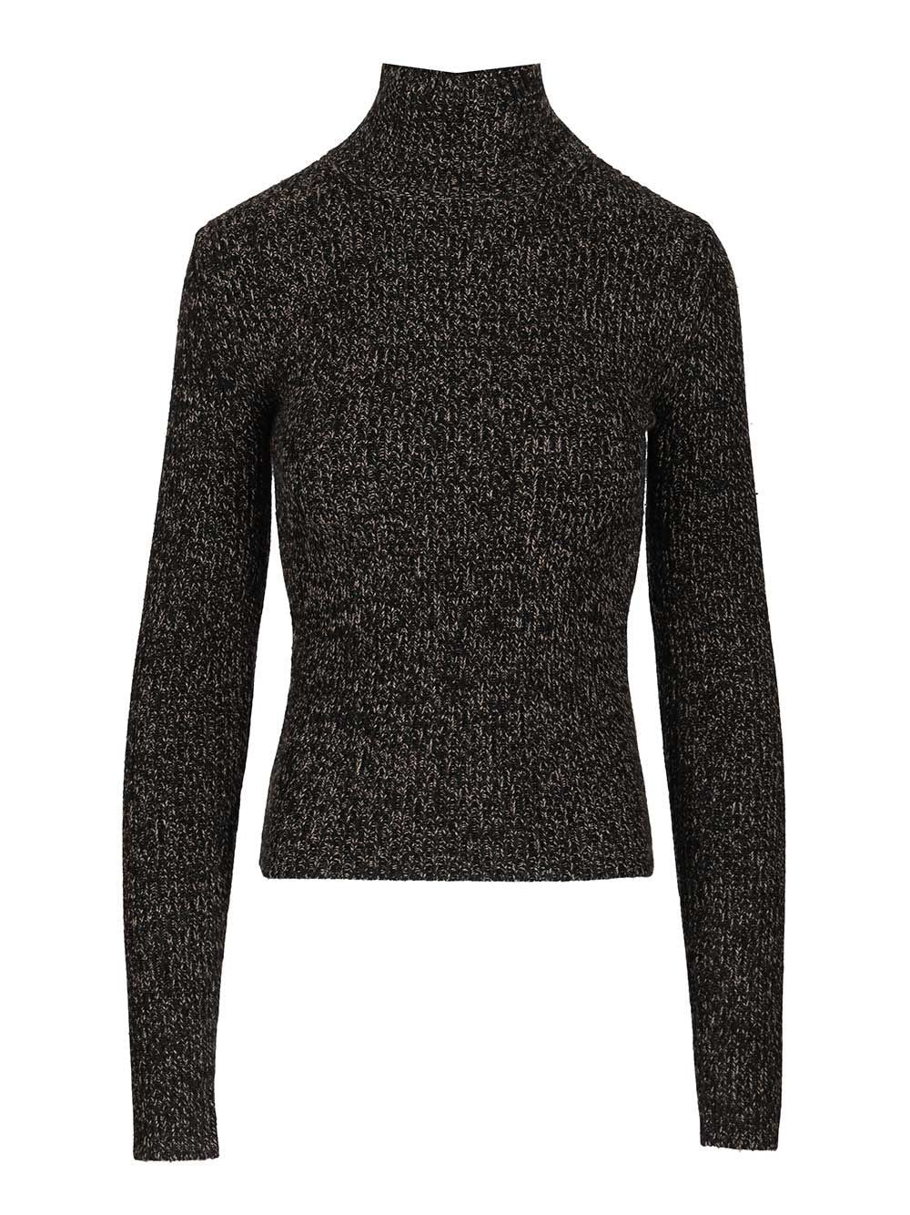 Max Mara Mouliné Turtleneck - Black