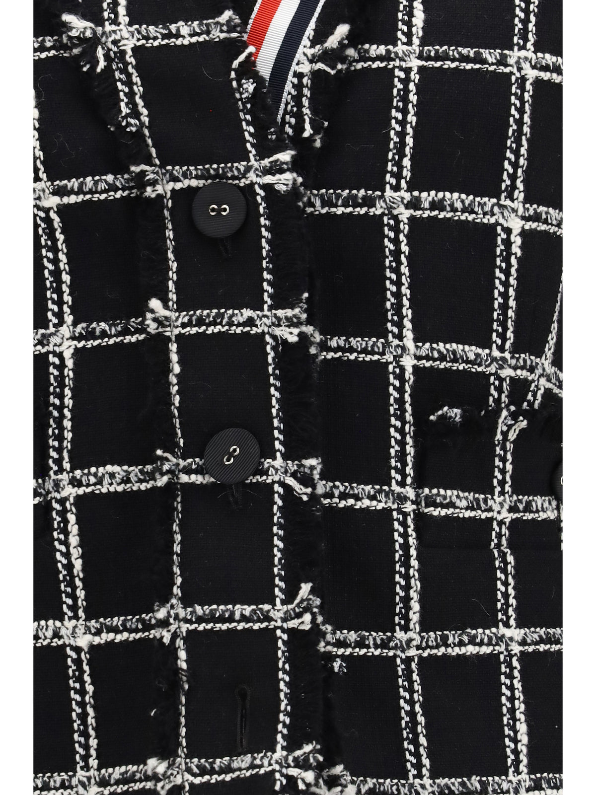 Thom Browne Checked tweed Cardigan Jacket - Black