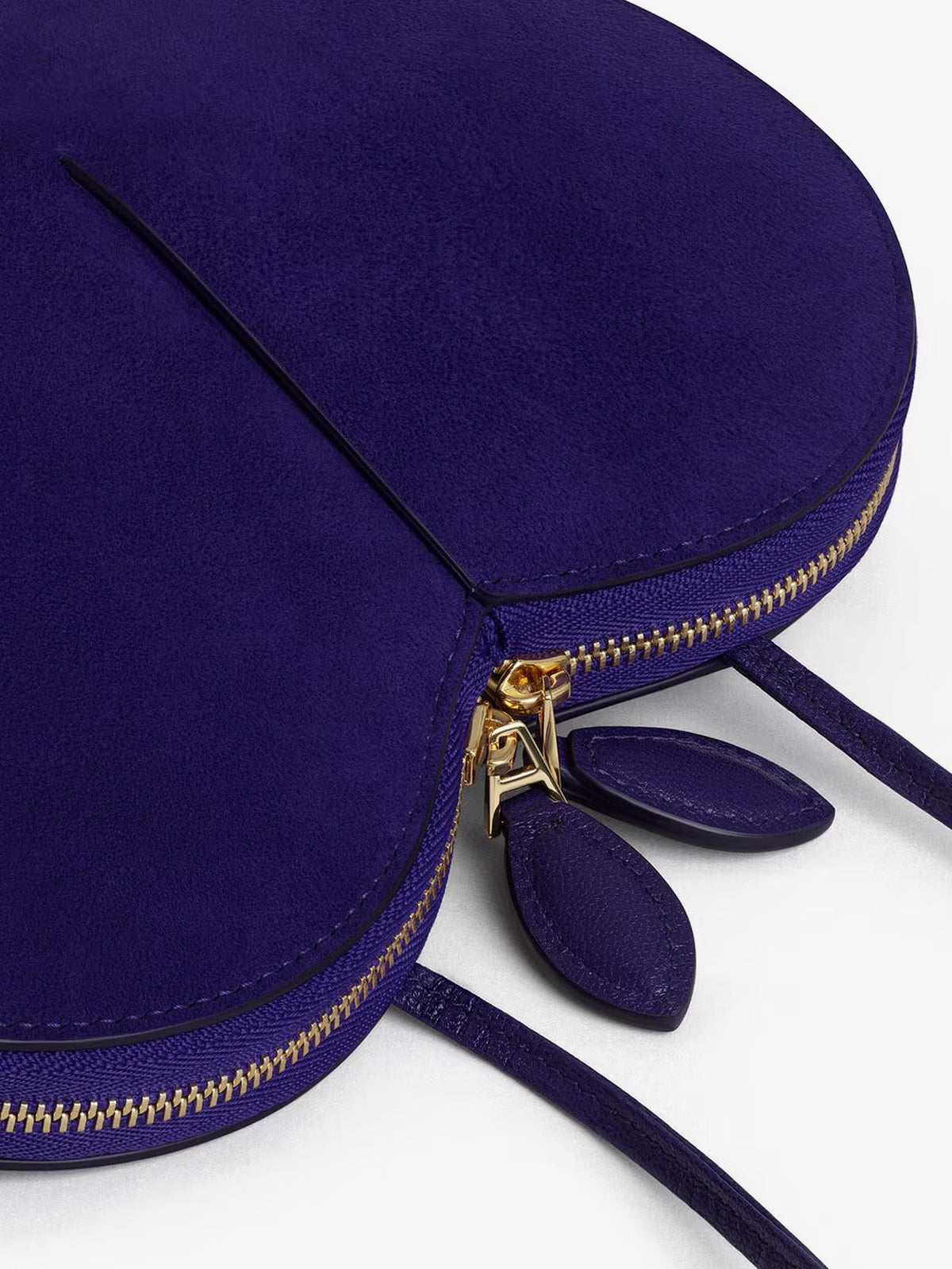 Alaia Le Coeur suede crossbody bag - Iris