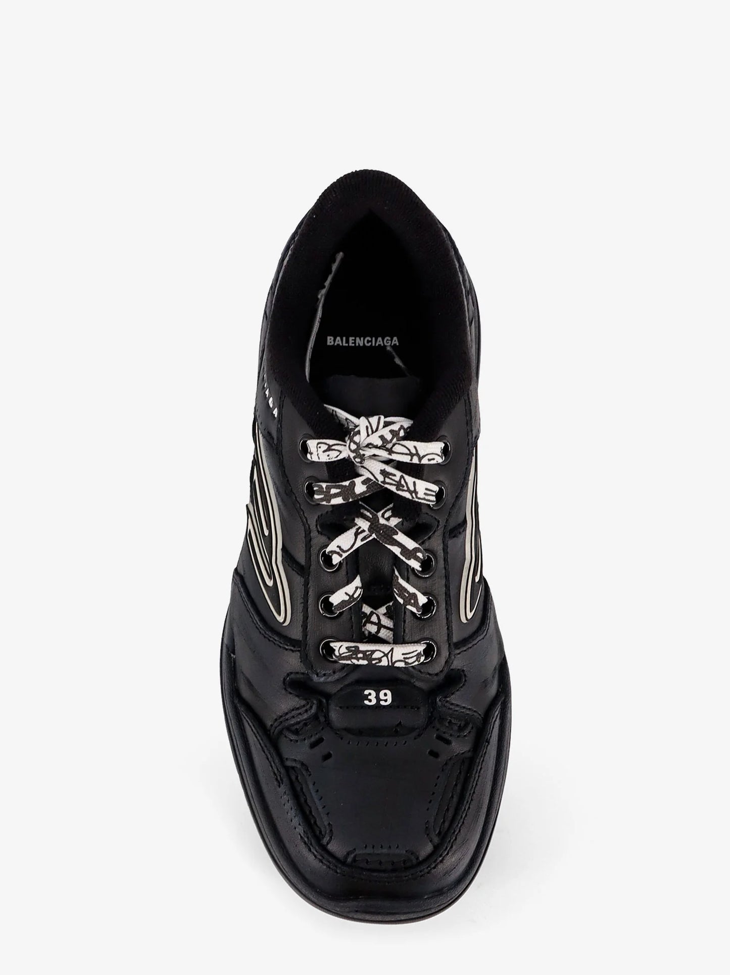 BALENCIAGA - Hamptons Worn-Out low-top leather sneakers