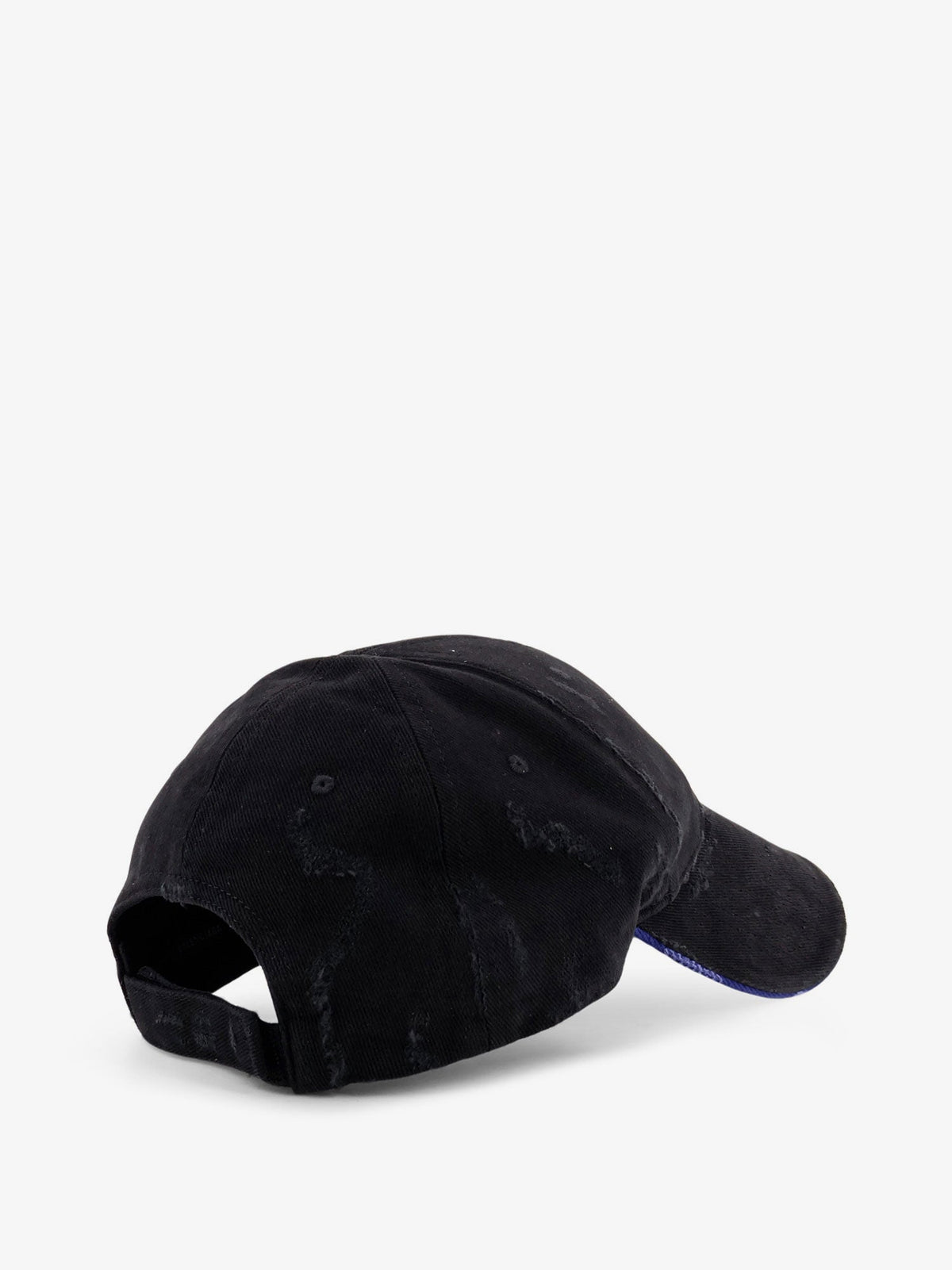 Balenciaga Cotton baseball hat with distressed effect - Black