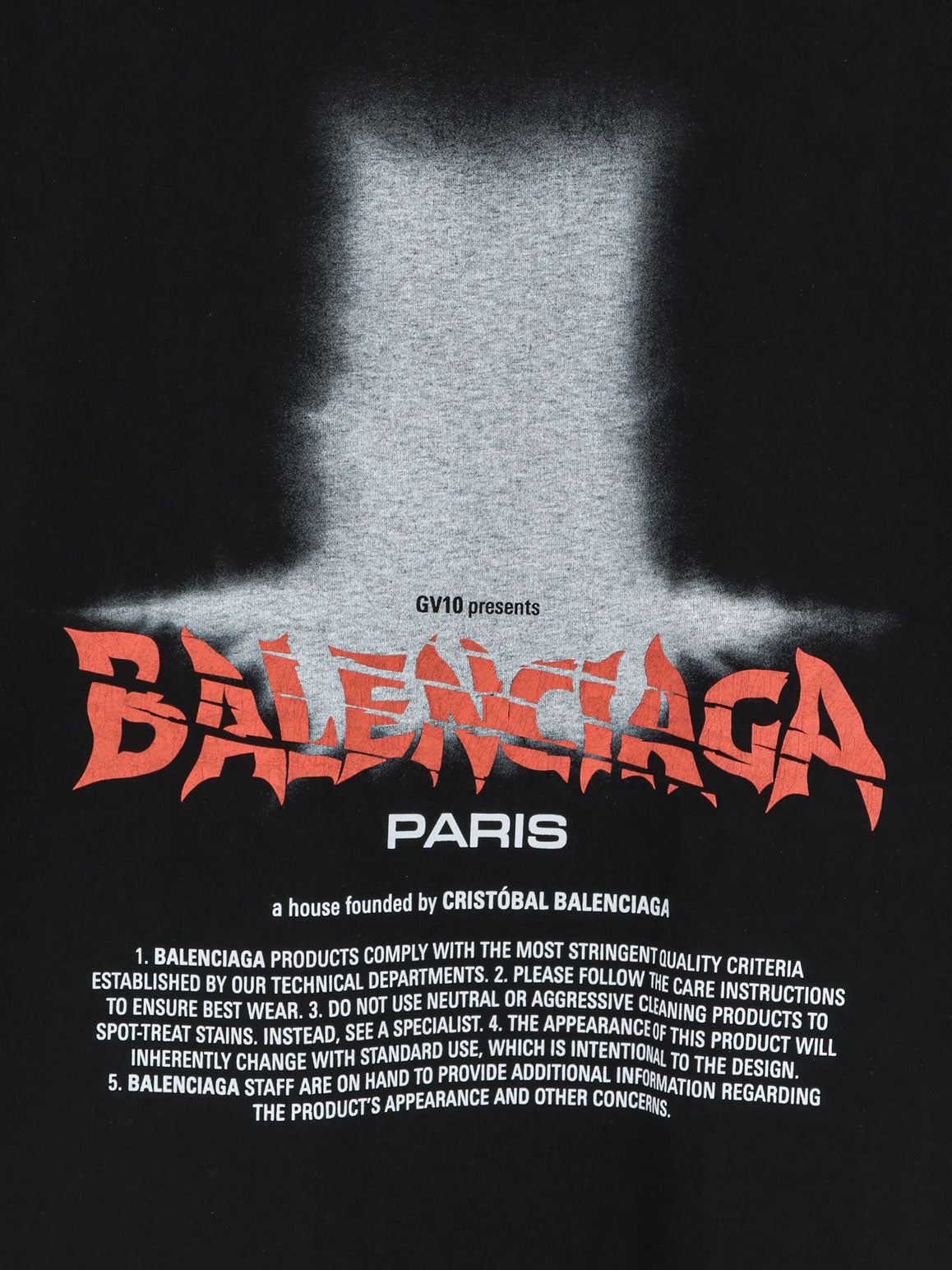 Balenciaga Cotton T-shirt with front logo print - Black