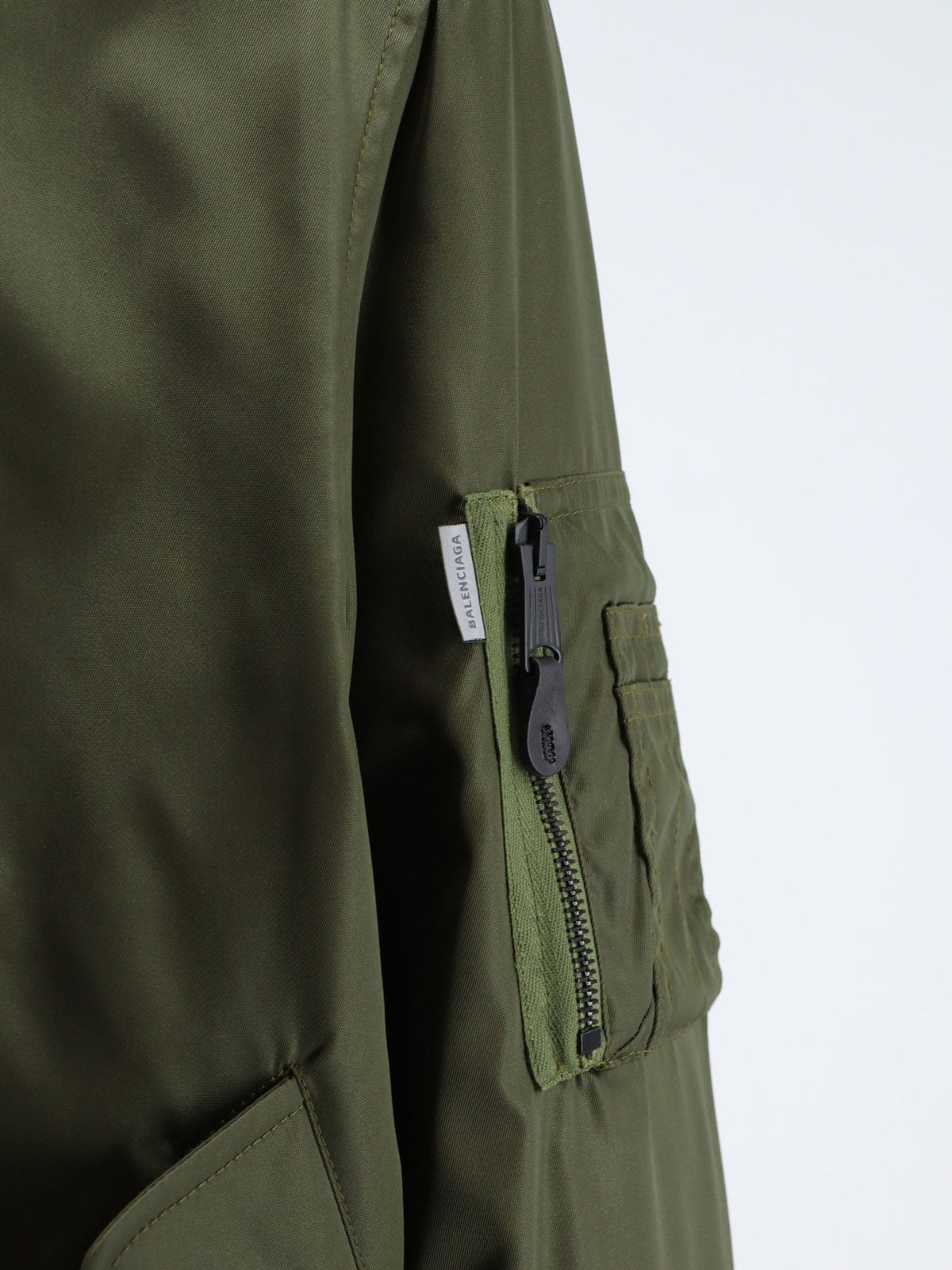 Balenciaga Nylon bomber with orange lining - Khaki
