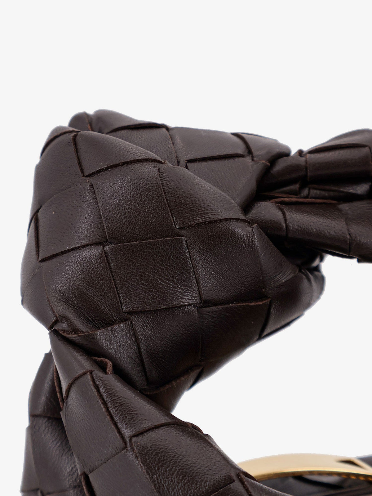 Bottega Veneta Mini Jodie leather handbag with Intrecciato motif - Fondant-Gold