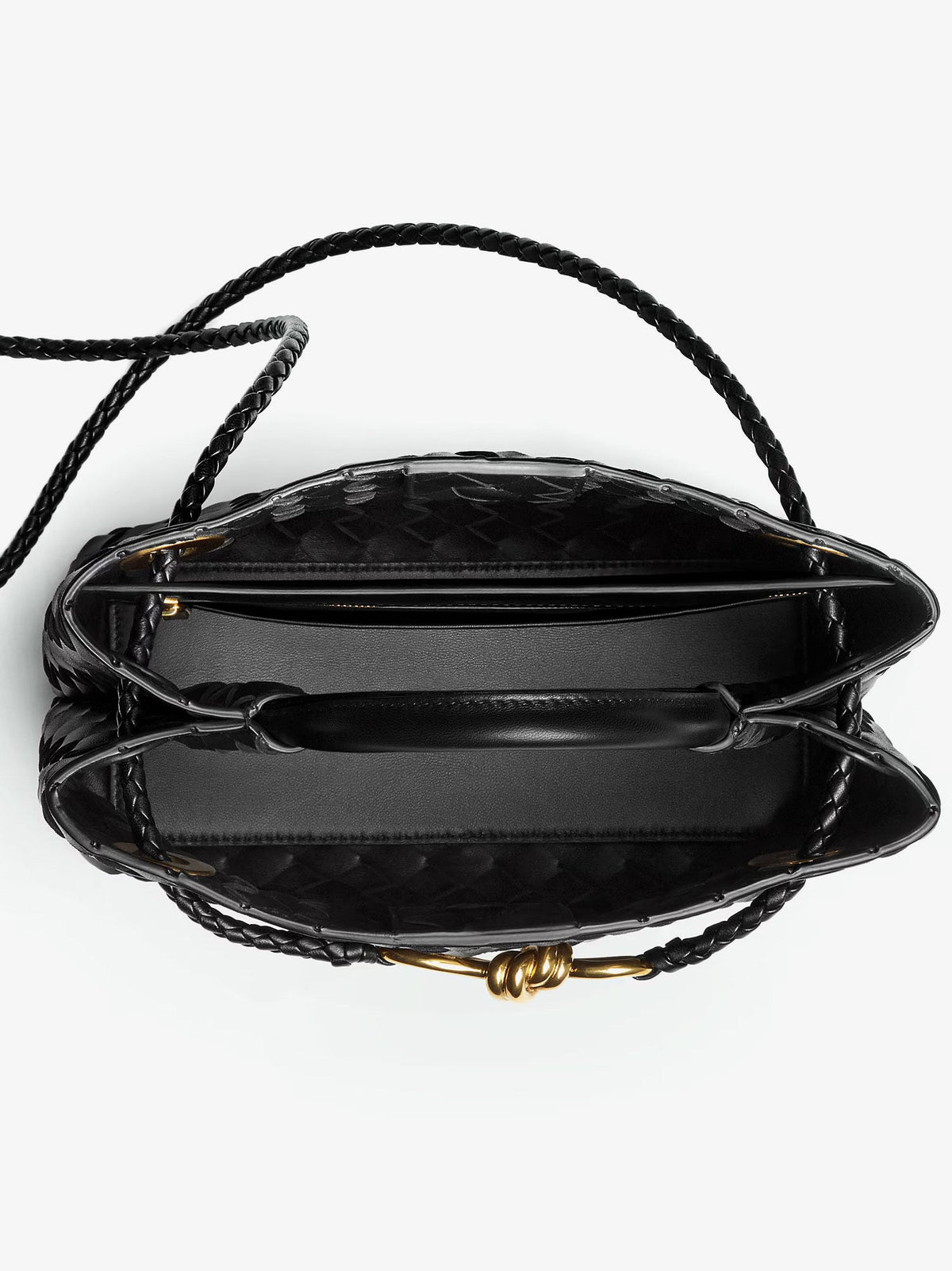 Bottega Veneta Andiamo Small leather crossbody bag with Intrecciato motif - Black