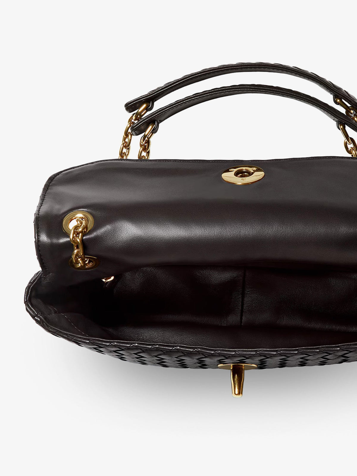Bottega Veneta Madison leather shoulder bag with Knot detail - Espresso-M Brass