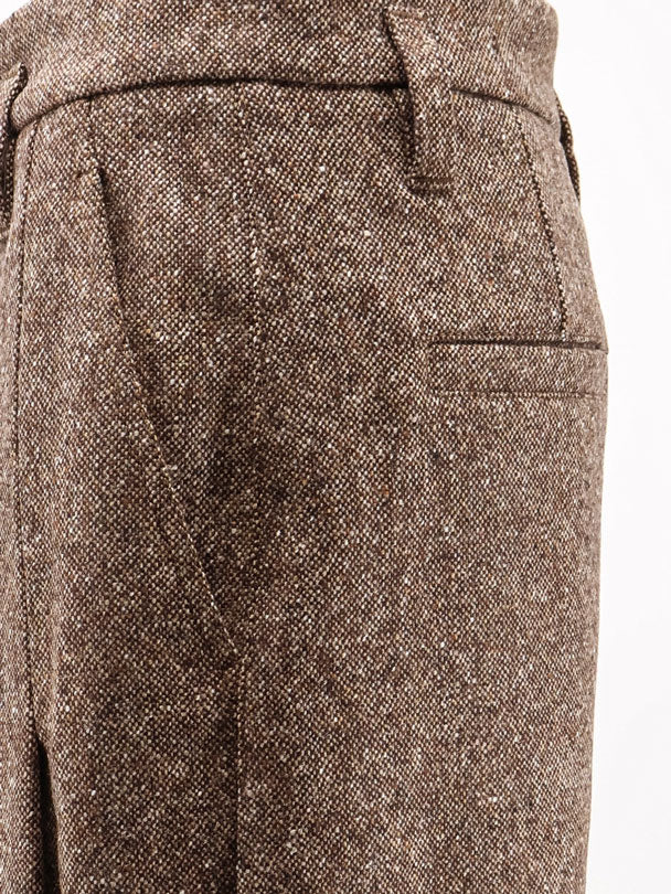 Brunello Cucinelli Mélange wool blend trousers - Brown