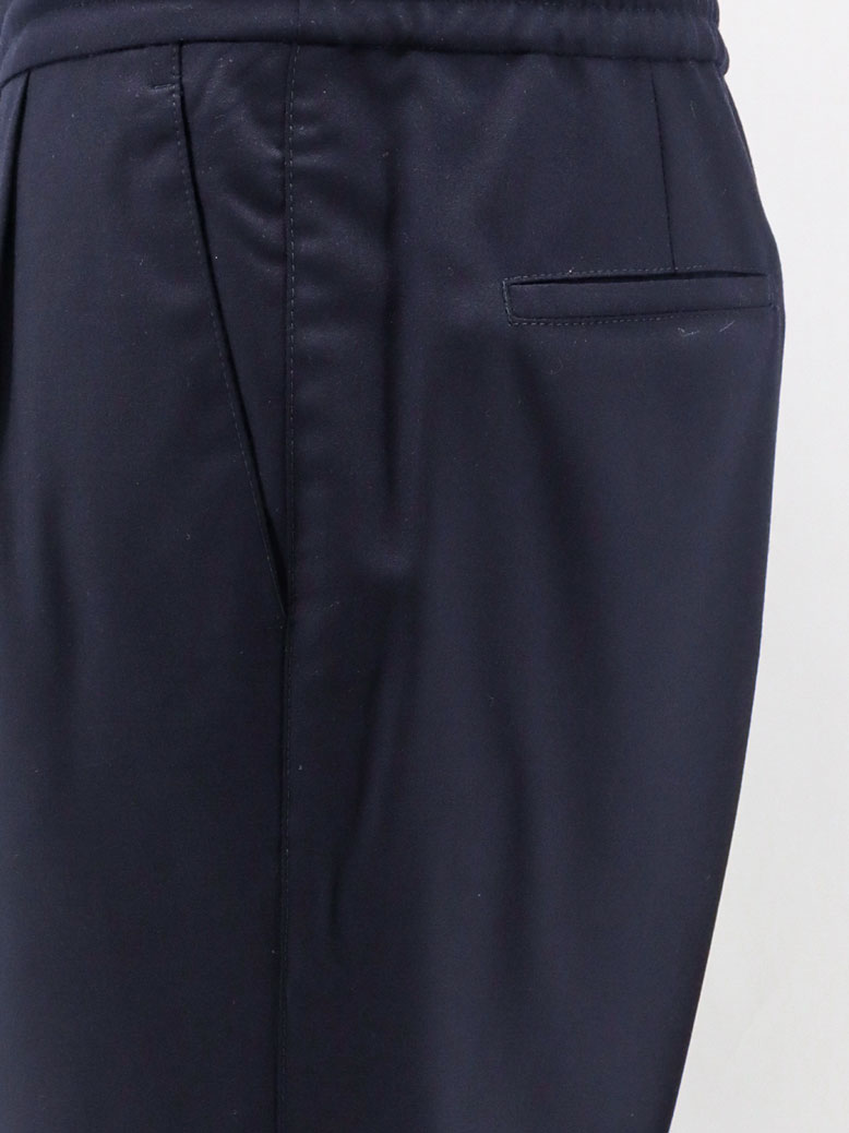 Brunello Cucinelli Virgin wool trousers with adjustable drawstring - Blucolorato
