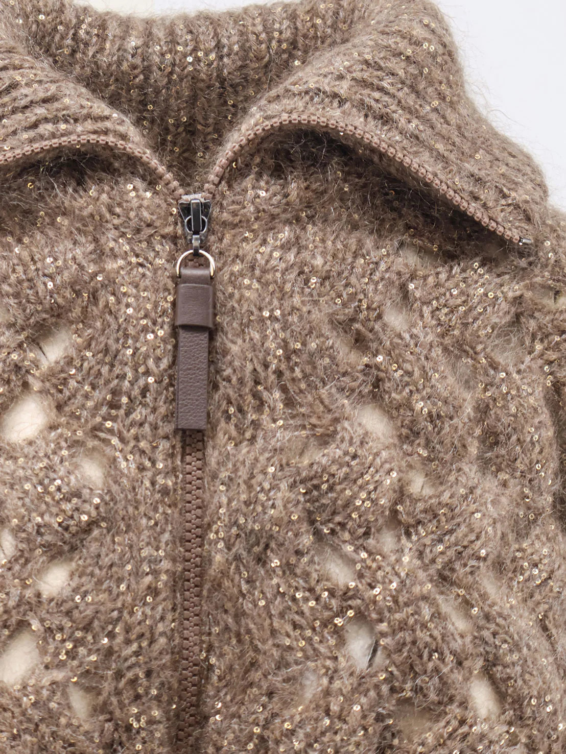 BRUNELLO CUCINELLI - Perforated cardigan with micro-sequins