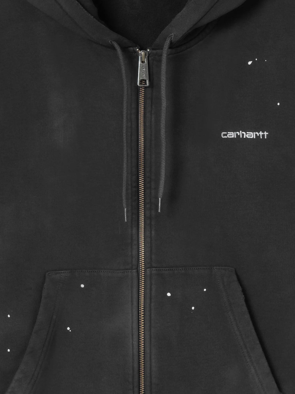 Carhartt WIP Hooded Painter cotton sweatshirt with front embroidered logo - Black