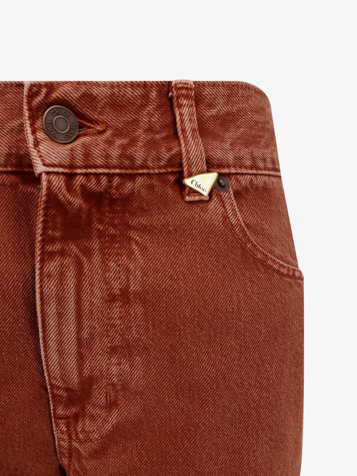 Chloe' Colored denim trousers - Crimson Brown
