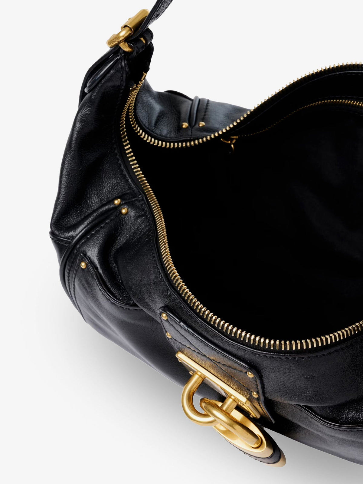Chloe' Paddington Leather Shoulder Bag - Black