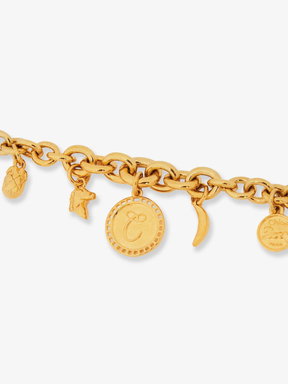 Chloé Brass bracelet with charms - Vintage Gold