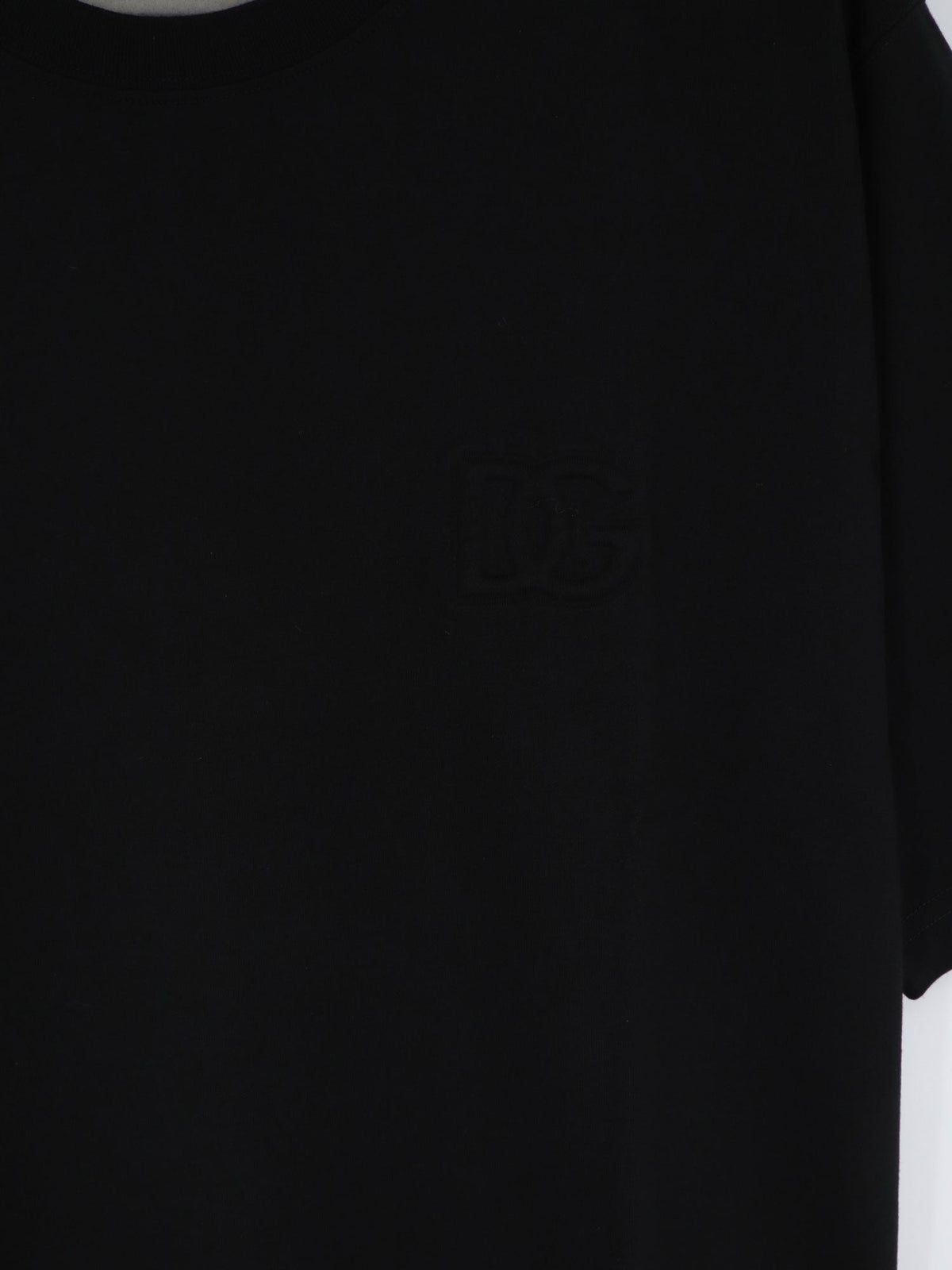 Dolce & Gabbana Cotton T-shirt with embossed DG logo - Nero