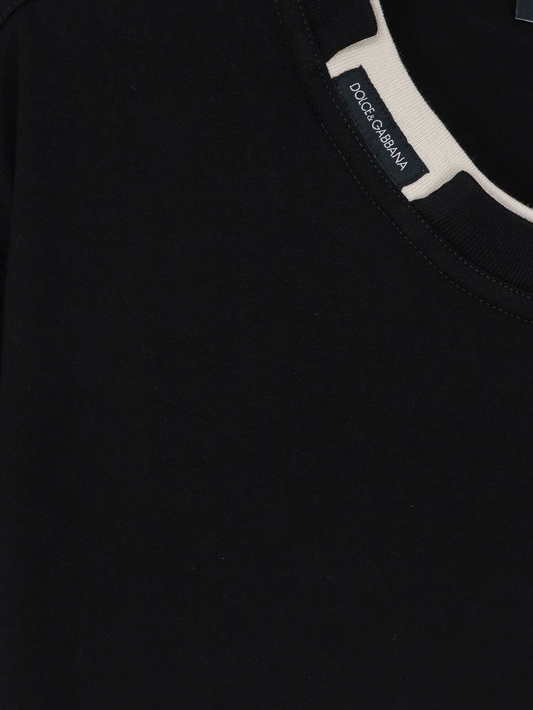 Dolce & Gabbana Cotton t-shirt with contrasting profile - Nero