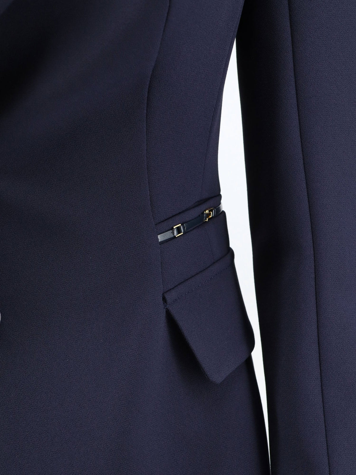 Elisabetta Franchi Slim fit blazer with gold logo clamps - Blu