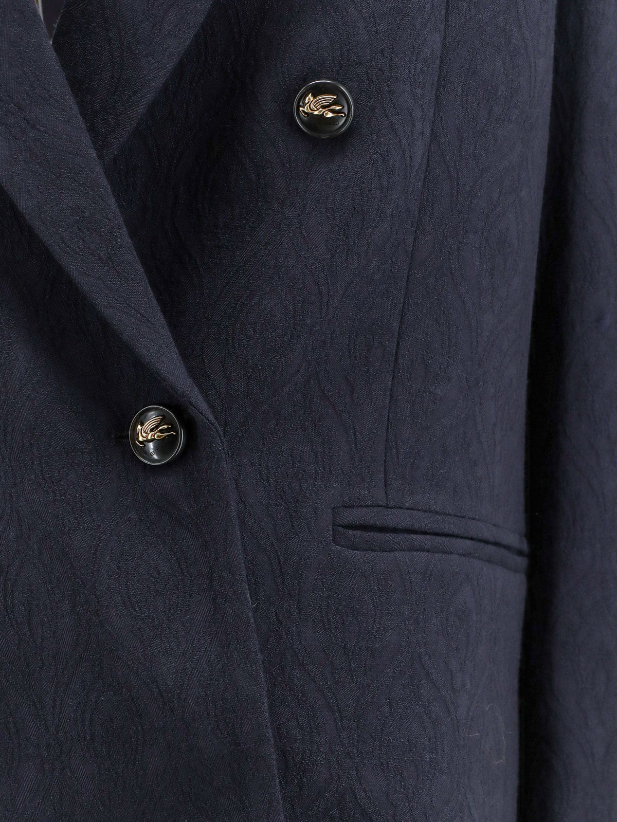 Etro Double-breasted stretch wool blazer - Marrone
