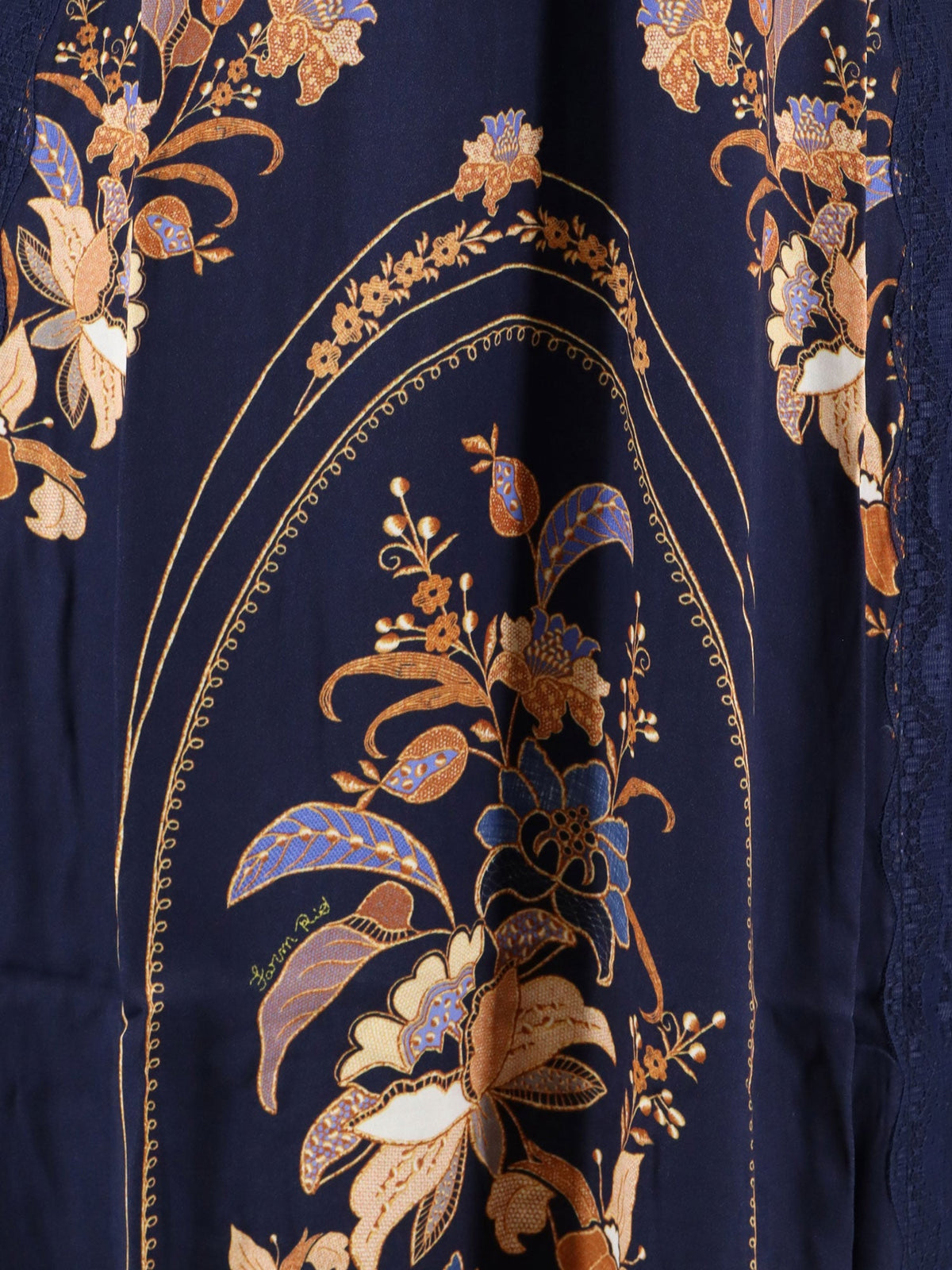 Farm Rio Lara viscose long dress - Navyblue