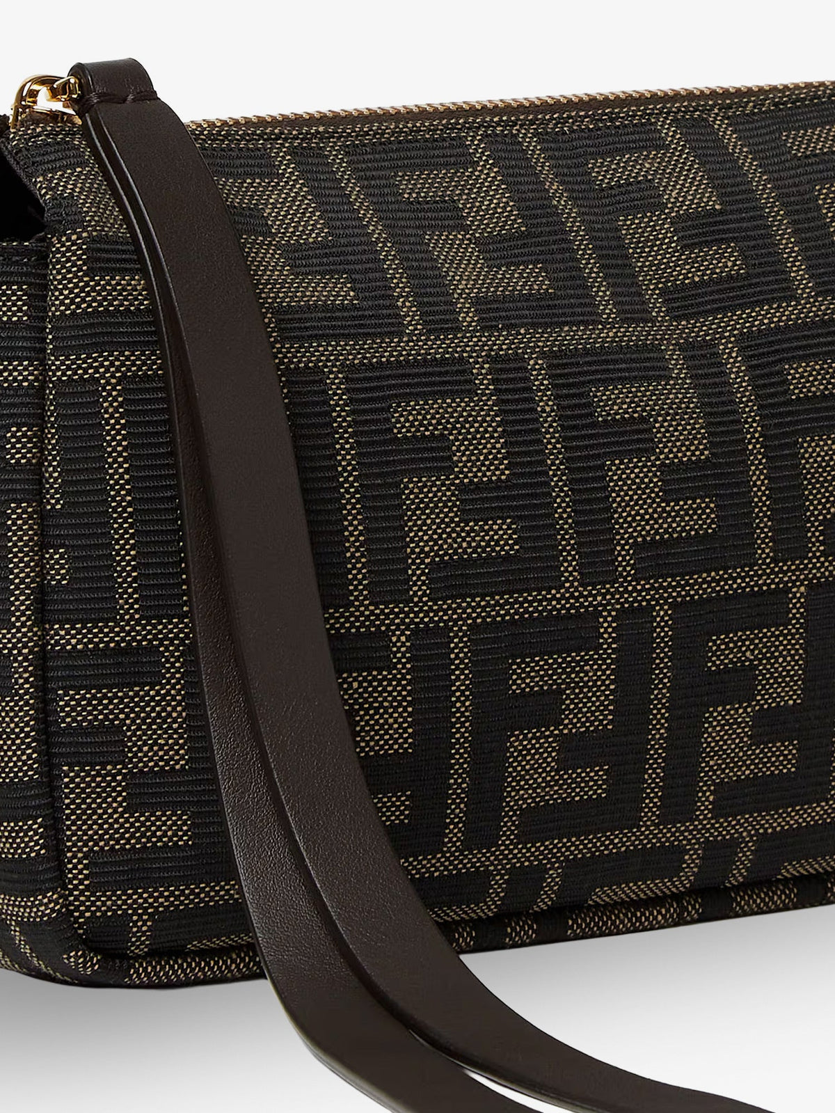 Fendi Zip Top Small FF Zucca Fabric shoulder bag - Ebano