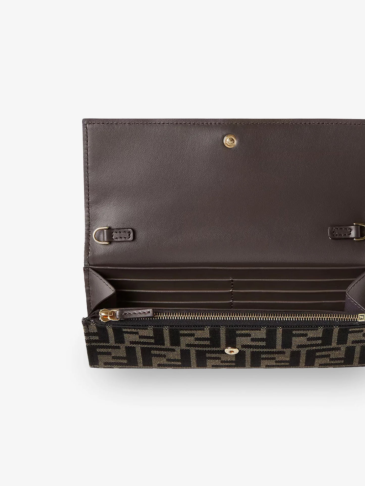 FENDI - Continental crackled leather wallet