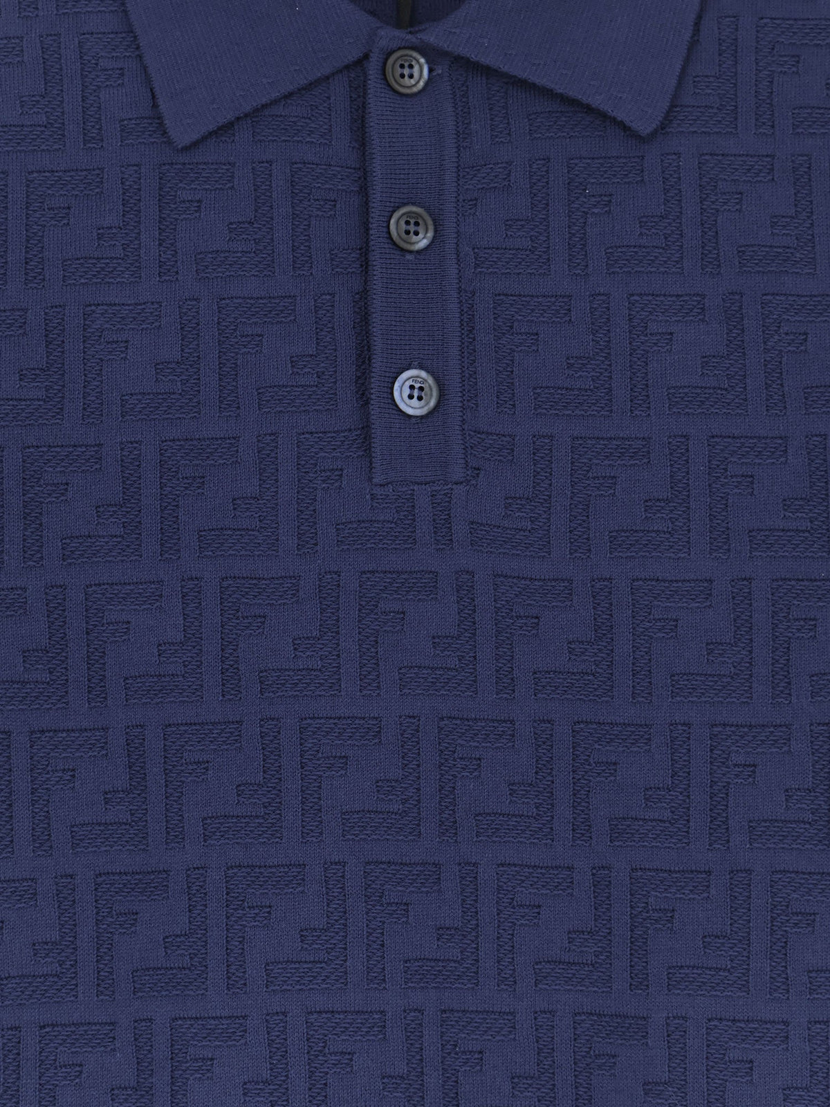 Fendi FF cotton polo shirt - Blu