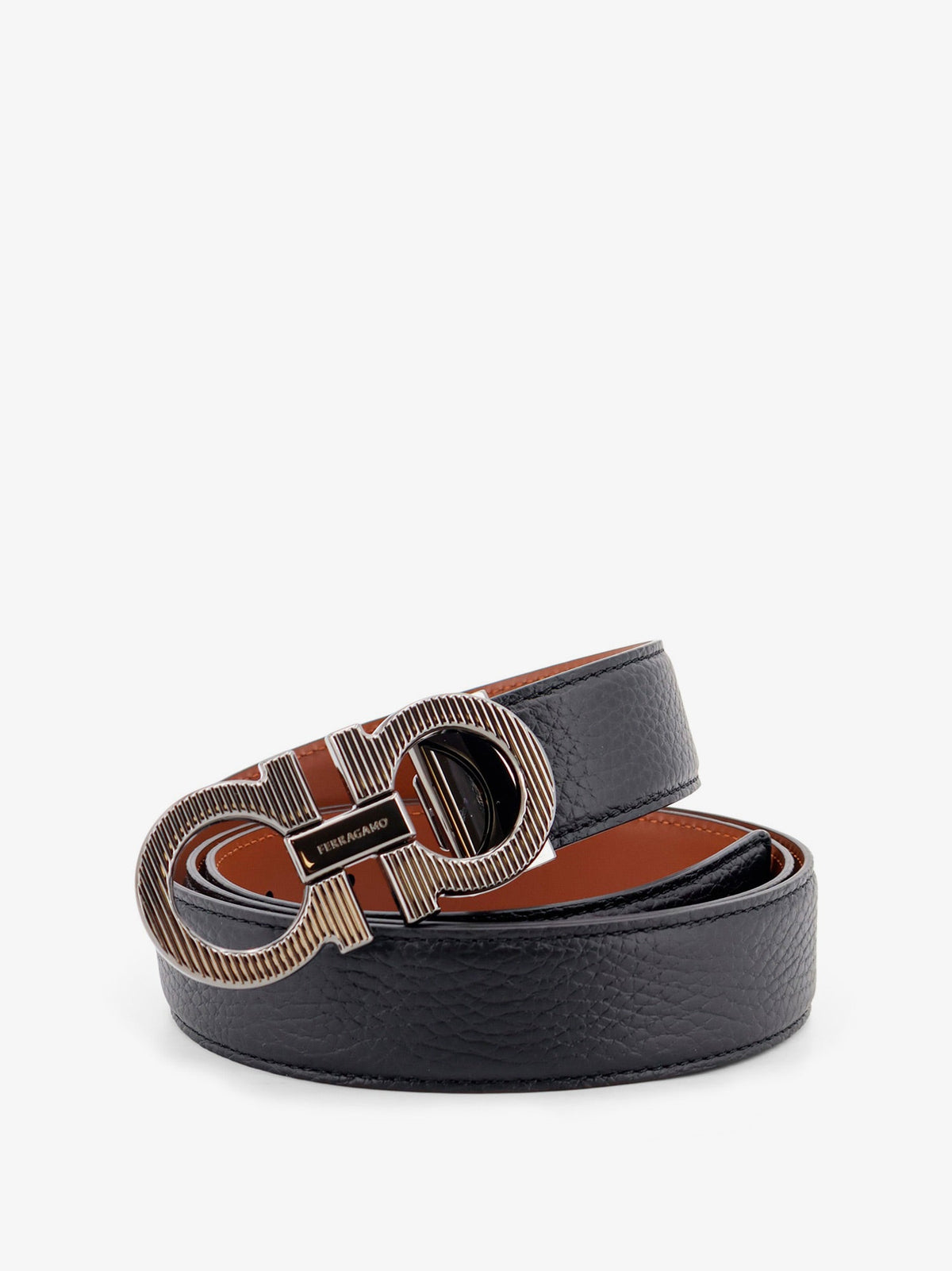 Ferragamo Reversible leather Gancini belt - Neronewcognac