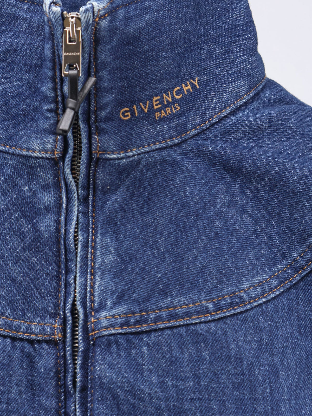 Givenchy Denim jacket with embroidered lettering logo - Medium Blue