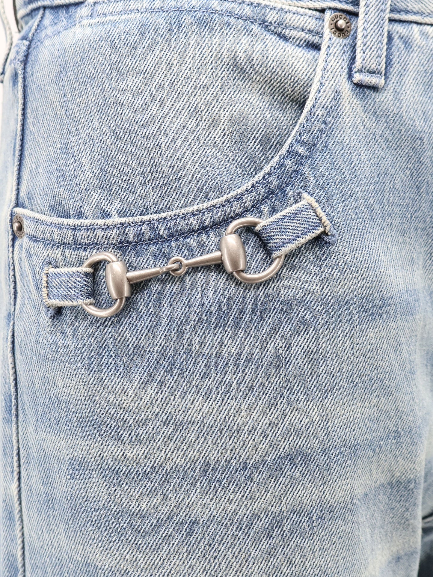 GUCCI - Stonewashed cotton denim jeans