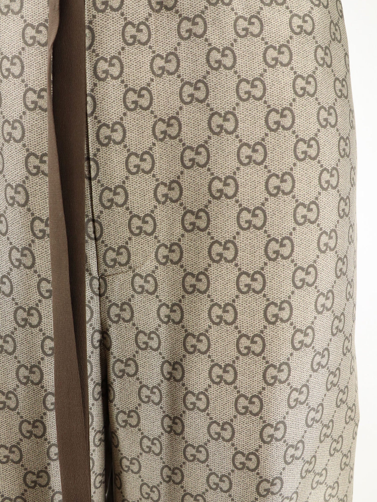 Gucci Silk trousers with all-over GG motif - Beigeebonymc