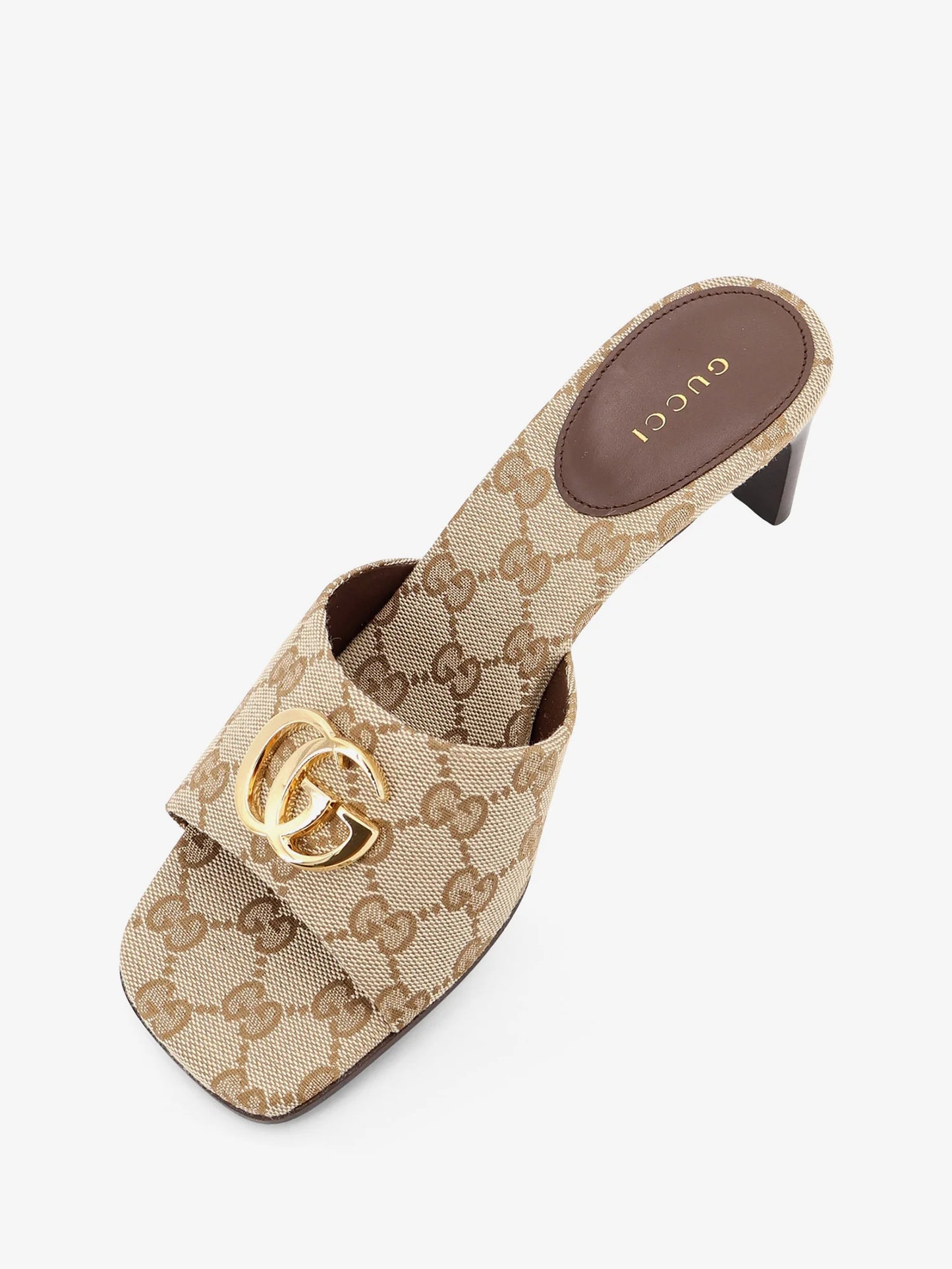 GUCCI - GG fabric sandals with logo on the front